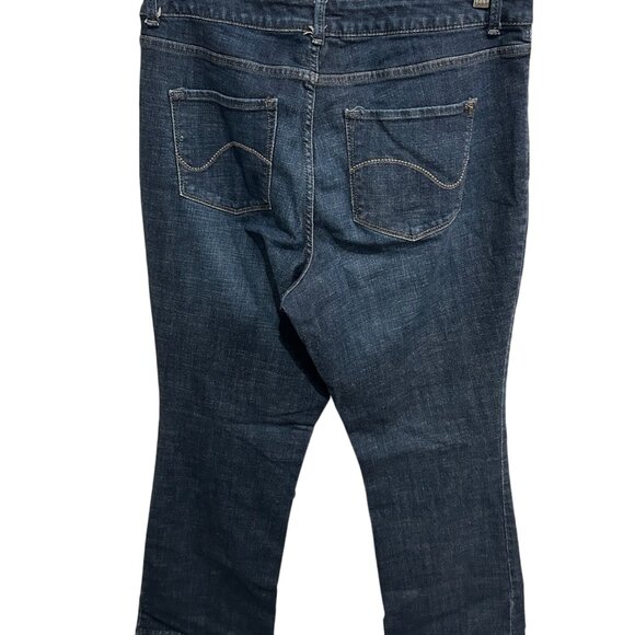 Lee Modern Series Dark Wash Curvy Fit Bootcut Jeans Size 16W Denim Flattering - Picture 2 of 11